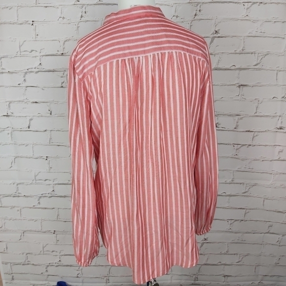 J.CREW Striped‎ Tie neck Button down shirt - Picture 2 of 8